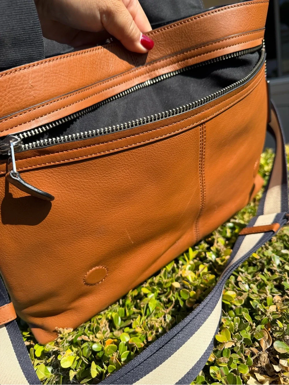 COACH CHARLES MESSENGER UNISEX LEATHER BAG SADDLE EUC